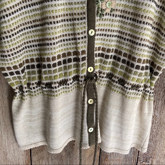 Nic + Zoe Embroidered Floral Green Cardigan XL - Picture 6 of 6
